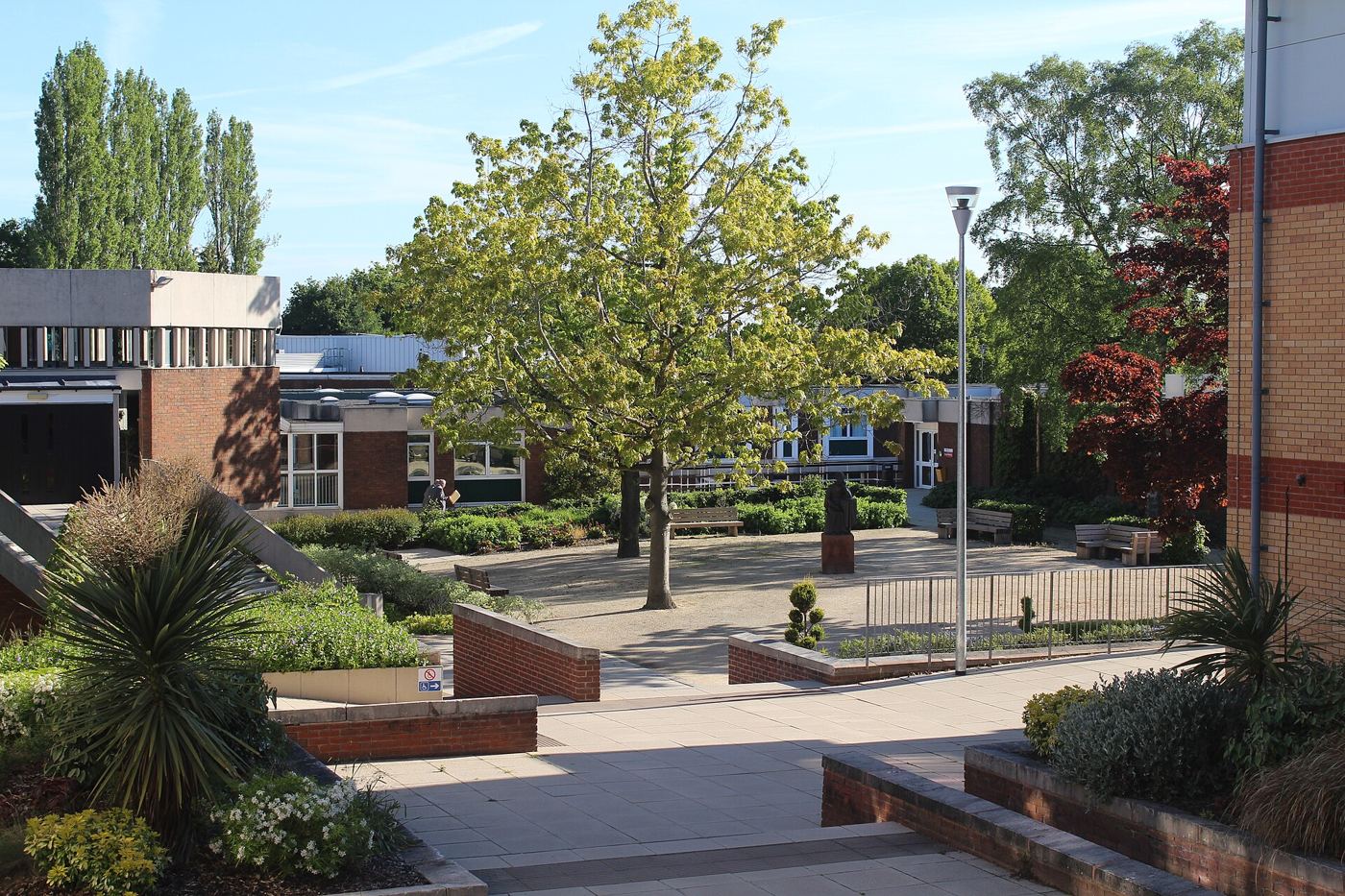 The main quad at Birmingham Newman University