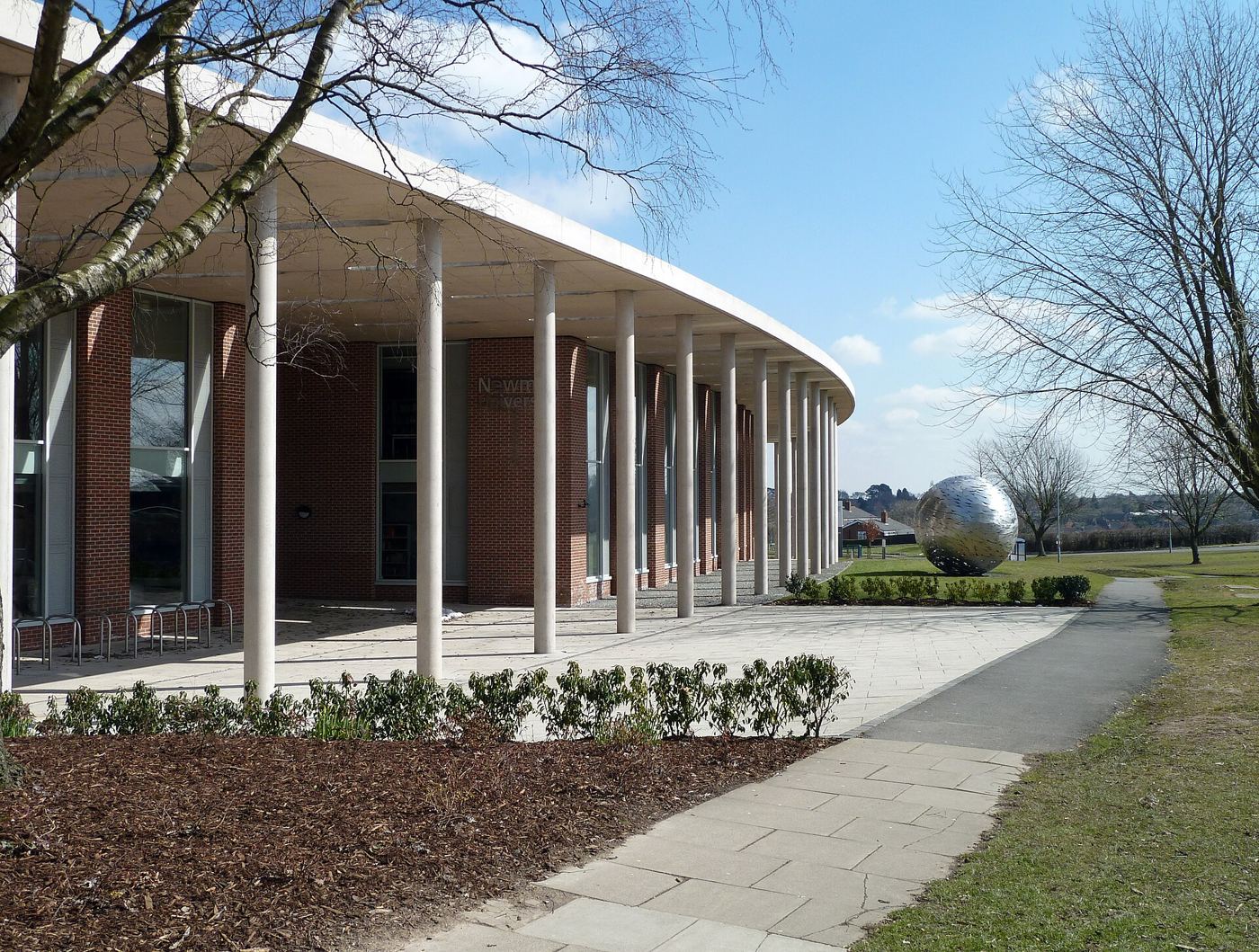 Students near the library